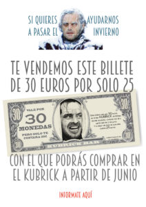 cartel bono 30 monedas KUBRICK BAR BILBAO